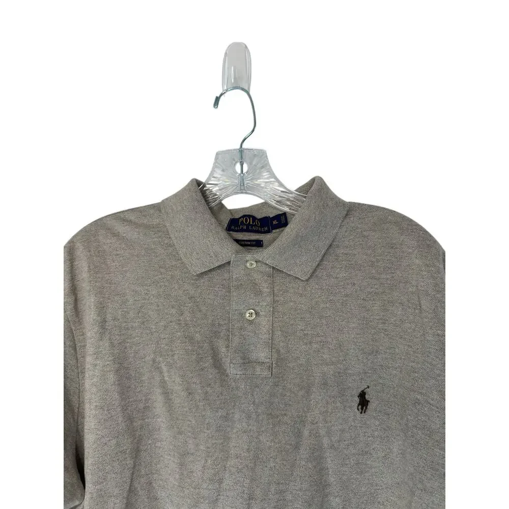 Polo Ralph Lauren Men's Polo Tan‎ Brown Short Sleeve Custom Fit Office Work XL